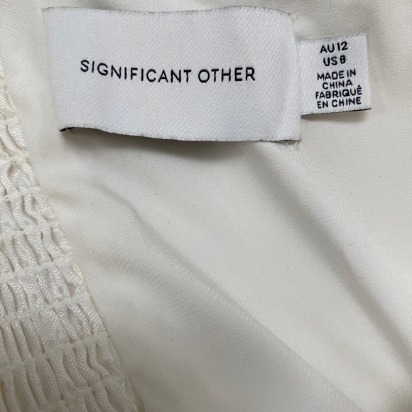 Significant Other -Leaf Jacquard Sweetheart Minidress new sz 8 NWT White Cutout - Picture 6 of 7